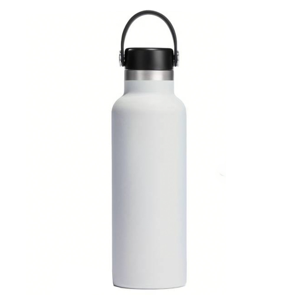 Sticla termos metalica Pufo Traveler pentru bauturi, izoterm, 500 ml, alb