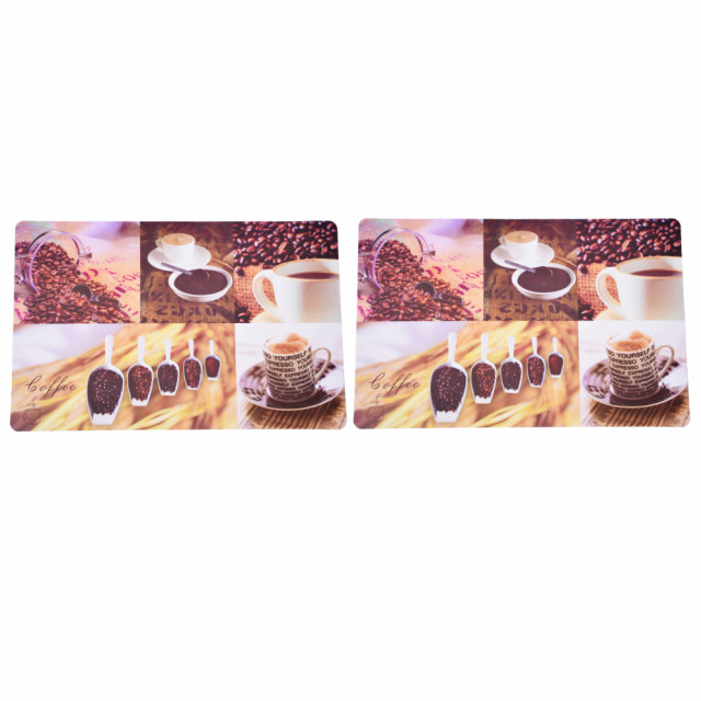 Set suport farfurie pentru servirea mesei, pufo coffee time, 2 bucati, 43 x 28 cm
