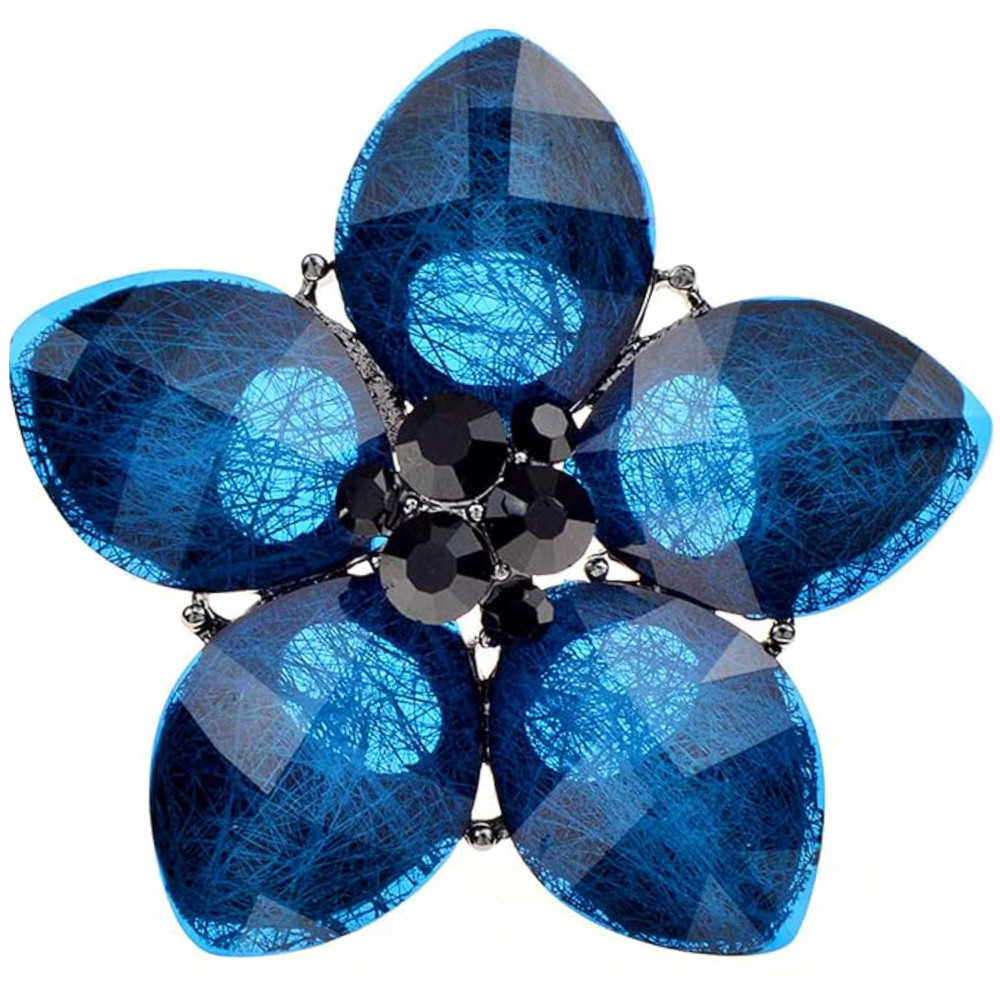 Brosa dama eleganta in forma de floare, Elegant Flower, albastru