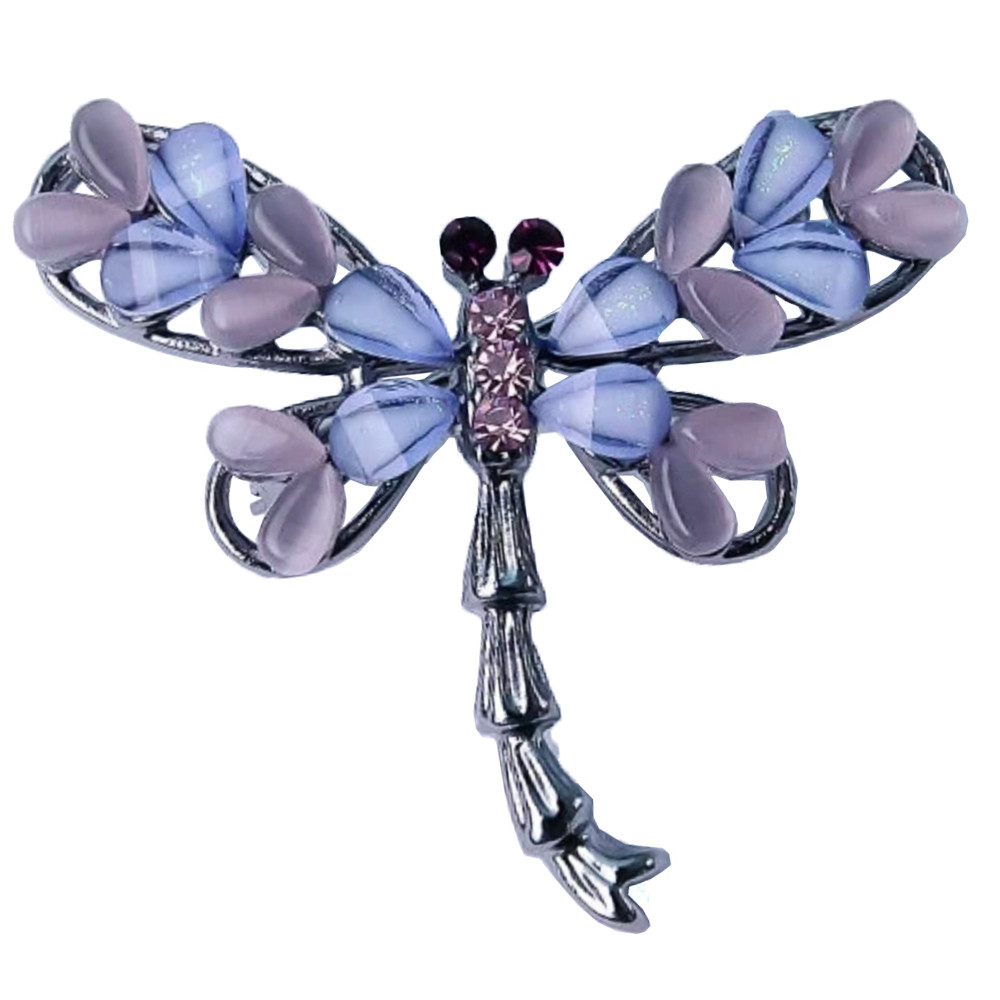 Brosa dama eleganta in forma de fluture cu pietricele mov, royal purple butterfly