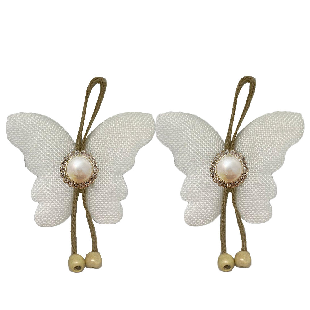 Set cordon de strangere pufo ellegant butterfly pentru draperie sau perdea cu magnet, 2 buc, alb