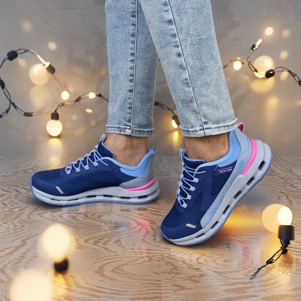 dulap textil Pantofi dama sport Skechers , GLIDE-STEP, din material textil 303654L NVPW