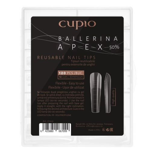 Cupio Tipsuri reutilizabile Ballerina Apex 50% 120 bucati