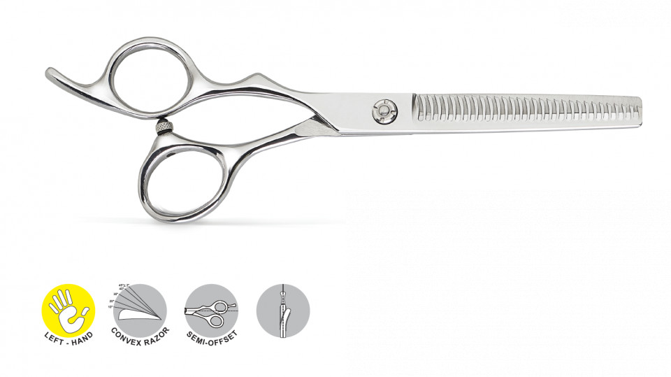 Kiepe Professional Foarfeca de filat semi-offset pentru stangaci 6 inci 30 dinti Monster Cut Left