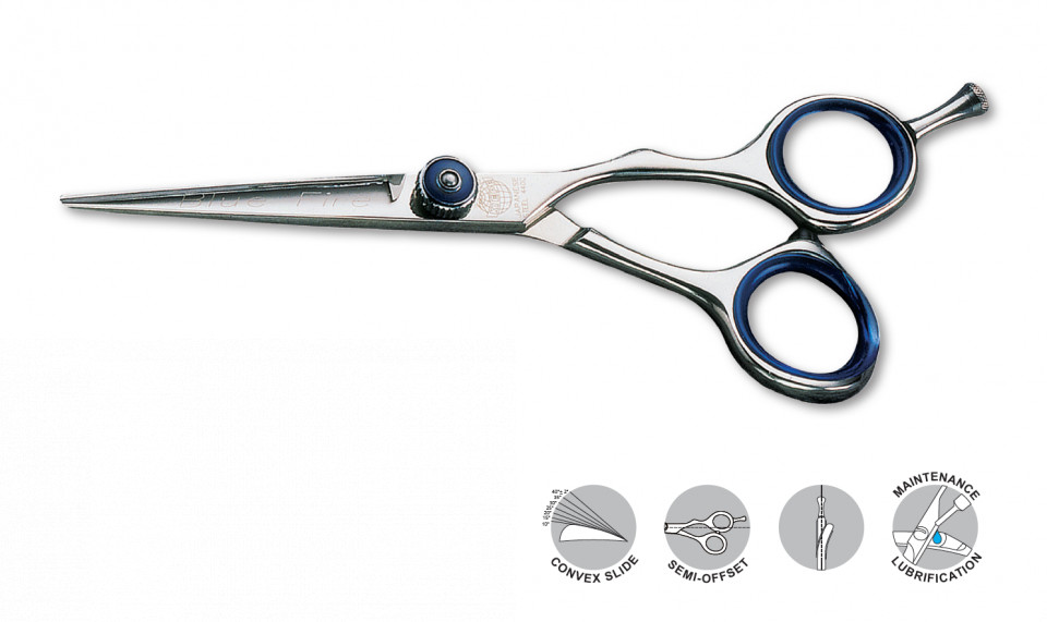 Kiepe Professional Foarfeca de tuns semi-offset 5.5 inci Blue Fire