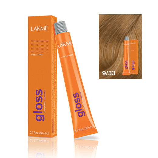 Lakme Gloss vopsea de par demi-permanenta blond foarte deschis auriu auriu 9/33 60 ml