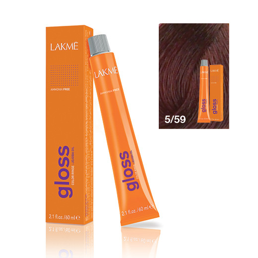 Lakme Gloss Vopsea de par demipermanenta fara amoniac saten deschis mahon rosu 5/59 60ml