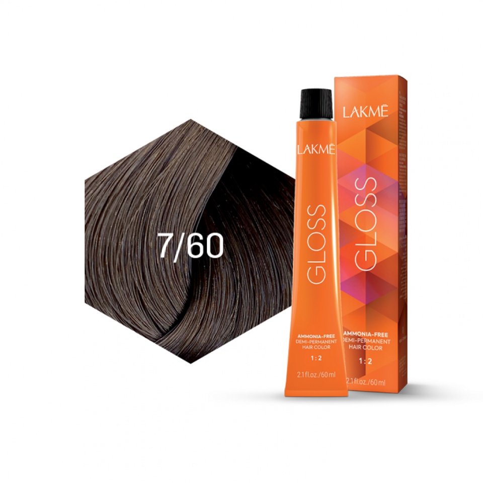 Lakme Vopsea de par demipermanenta 7/60 blond castaniu intens Gloss 60ml
