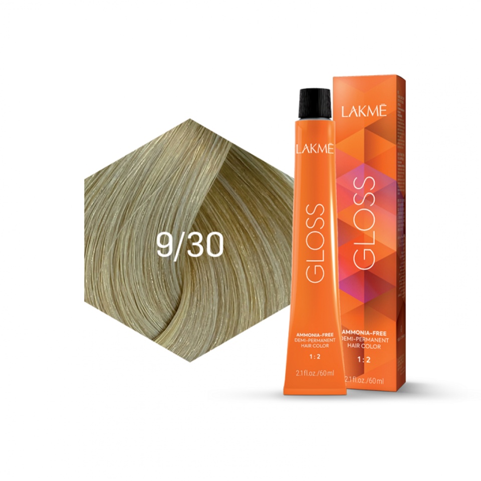 Lakme Vopsea de par demipermanenta 9/30 blond deschis auriu Gloss 60ml