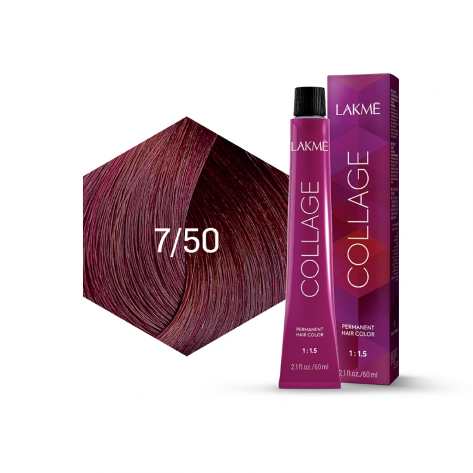 Lakme Vopsea de par permanenta 7/50 blond mediu mahon Collage 60ml