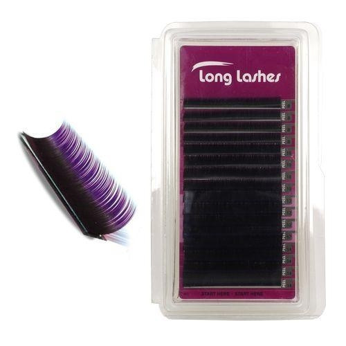 Long Lashes Mix Double Color C gene fir cu fir mov 0.15 8-10-12-14mm Long Lashes imagine noua