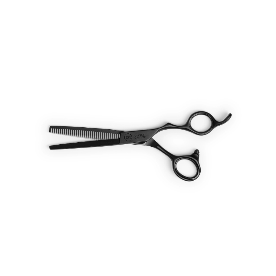 Olivia Garden Foarfeca de filat offset 6 inci 35 dinti eur SilkCut PRO Black