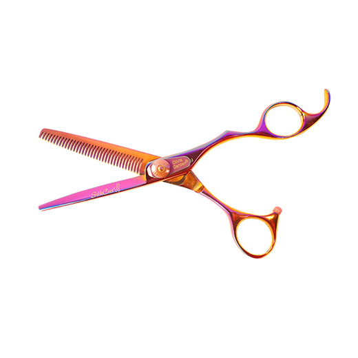 Olivia Garden Foarfeca profesionala de filat 35 dinti eur 6.35 inch SilkCut Rainbow