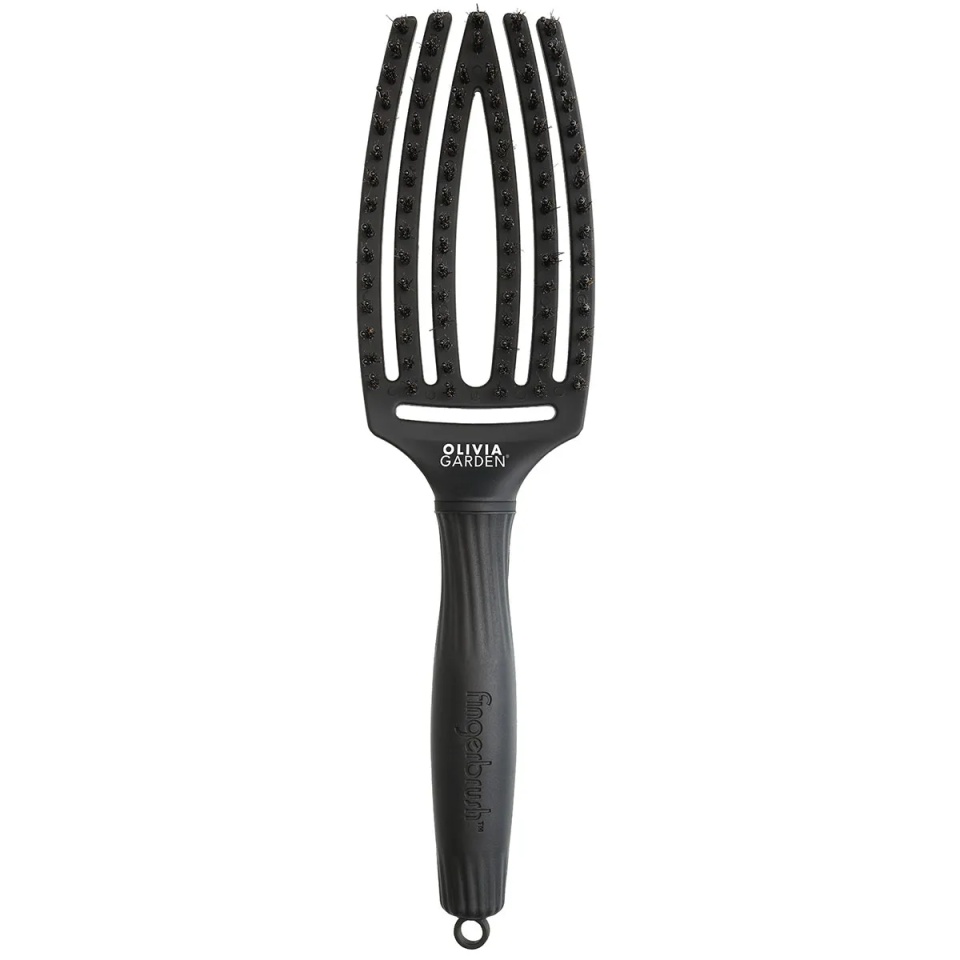 Olivia Garden Perie de par de mistret+nailon Finger Combo Black Medium