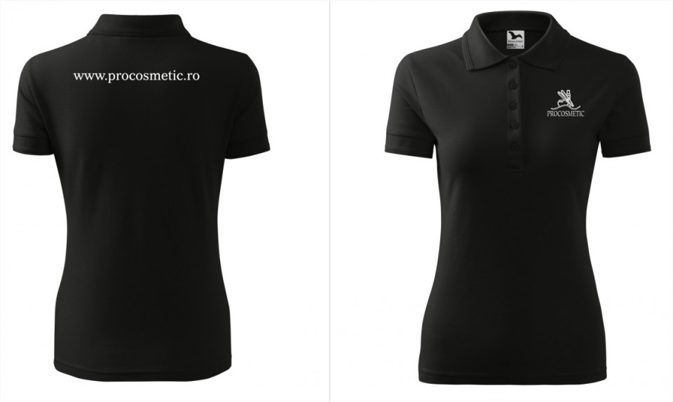 ProCosmetic Tricou pique polo negru pentru dama L dama imagine noua marillys.ro