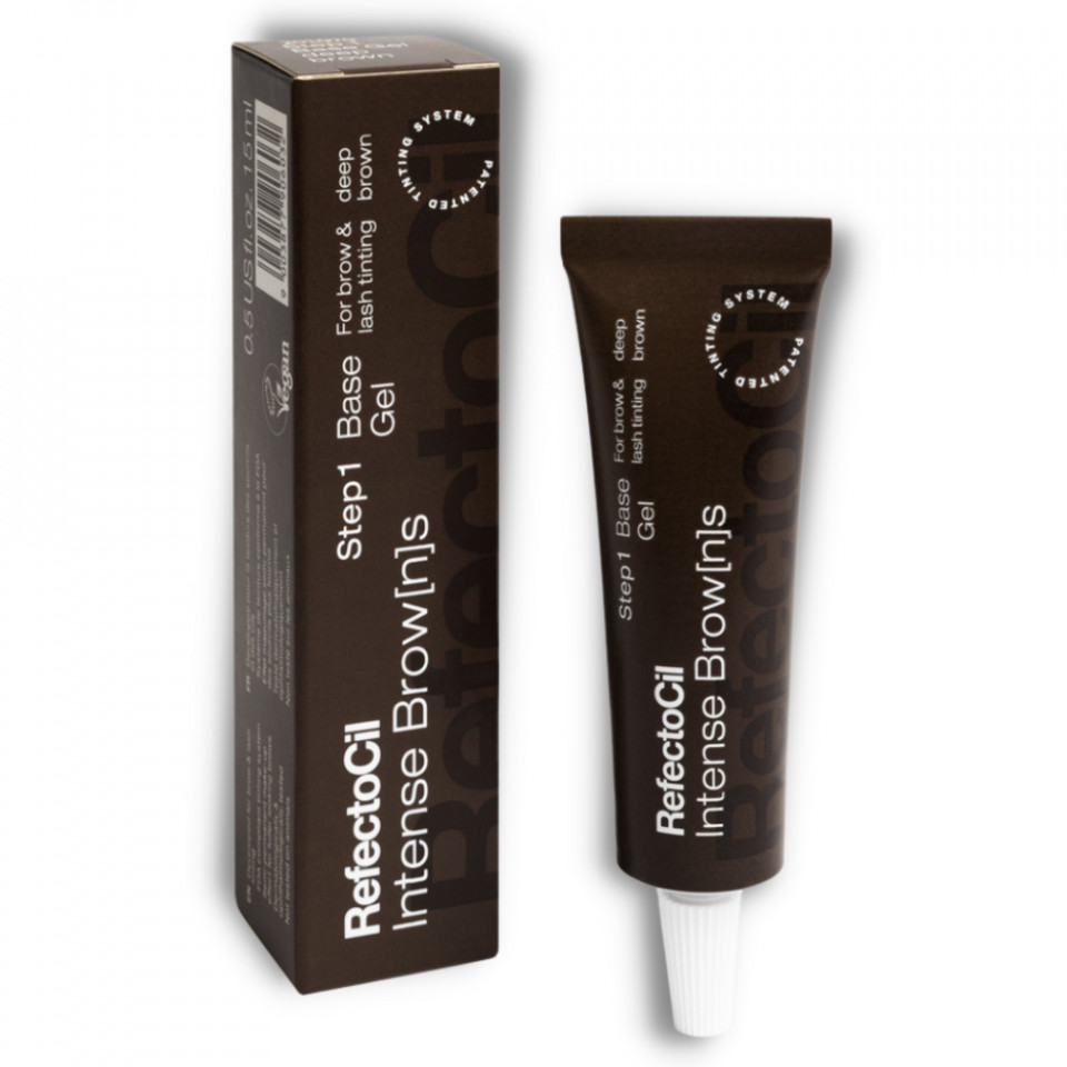RefectoCil Vopsea maro intens cu efect de henna pentru gene&sprancene Intense Brow[n]s Base Gel Step 1 - Deep Brown 15ml