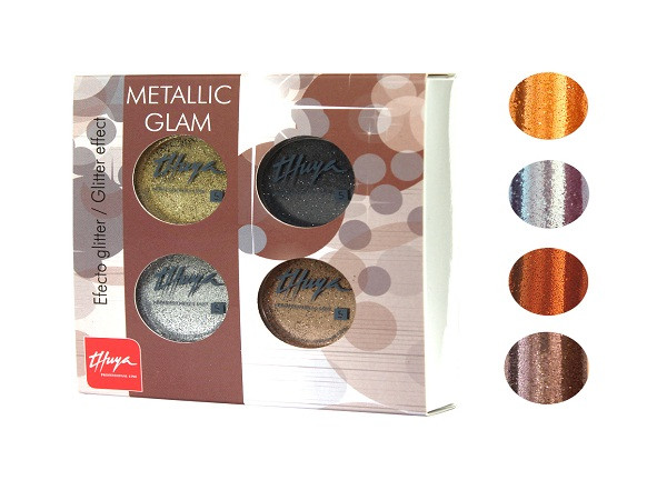 Thuya Metallic Glam – Pigmenti cu efect metalic pentru unghii 4 culori acrilice imagine noua marillys.ro