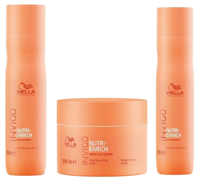 Wella Professionals Pachet Invigo Nutri-Enrich Sampon 250 ml + Invigo Nutri-Enrich Tratament balsam intens nutritiv leave-in 150ml + Invigo Nutri-Enrich Masca intens nutritiva 150 ml 150 imagine noua marillys.ro