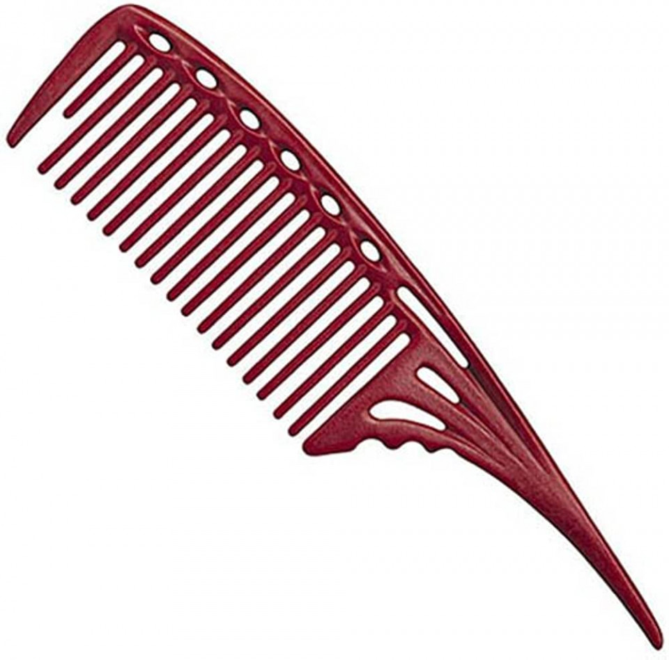 YS Park 603 Pieptan profesional pentru frizerie cu maner - rosu