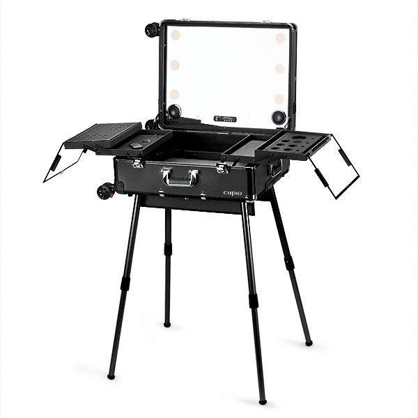 Cupio Statie de make-up cu iluminare si radio PRO Black