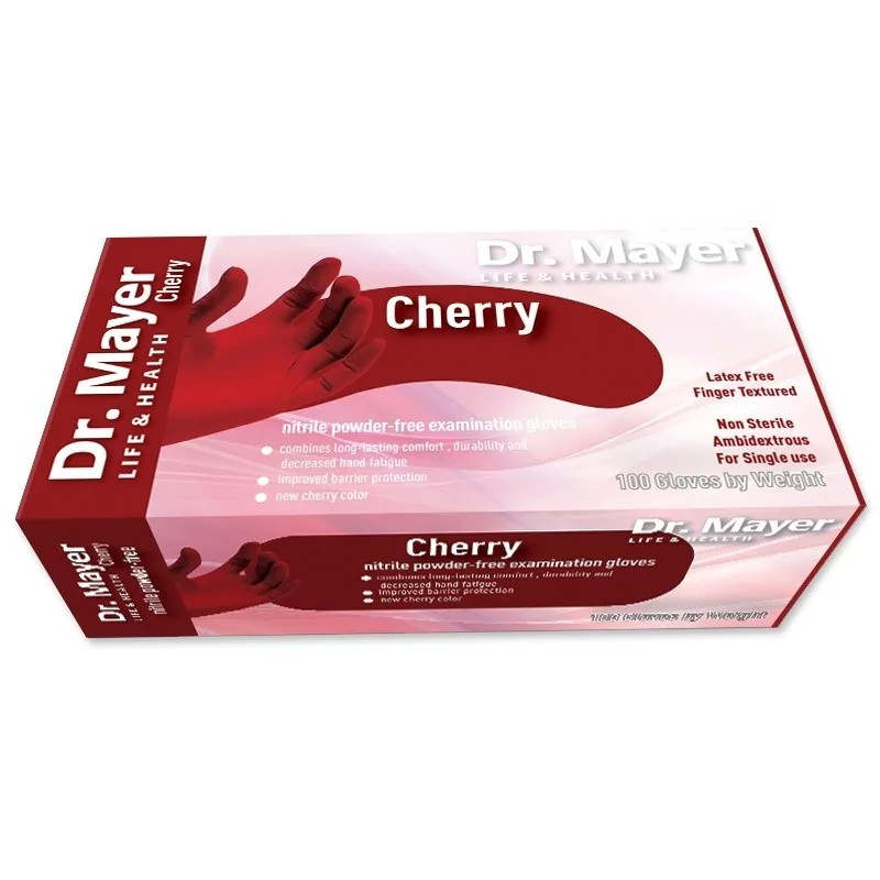 Dr. Mayer Manusi din nitril nepudrate Cherry 100buc - S