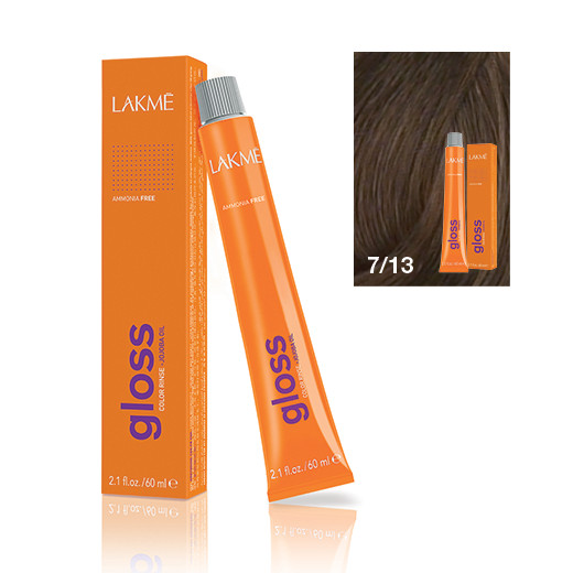 Lakme Gloss Vopsea de par demipermanenta fara amoniac blond mediu cenusiu auriu 7/13 60ml