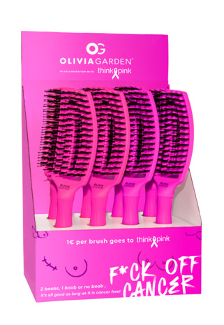 Olivia Garden Display cu 8 perii profesionale cu peri naturali de mistret si nailon Finger Combo Neon Think Pink 2023 2023 imagine noua marillys.ro