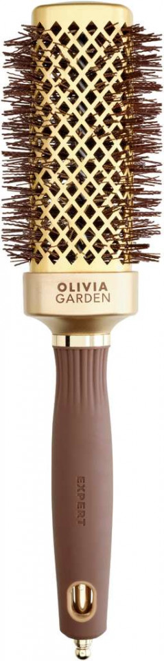 Olivia Garden Perie patrata pentru par 20mm Expert Blowout Straight Wavy Bristles Gold&Brown
