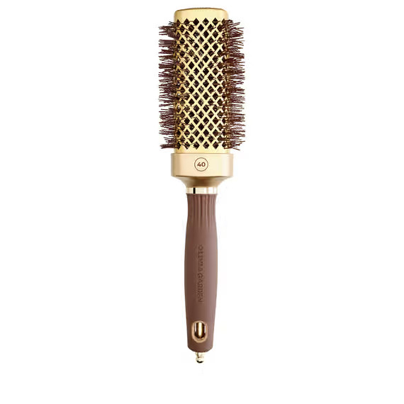Olivia Garden Perie patrata pentru par 40mm Expert Blowout Straight Wavy Bristles Gold&Brown