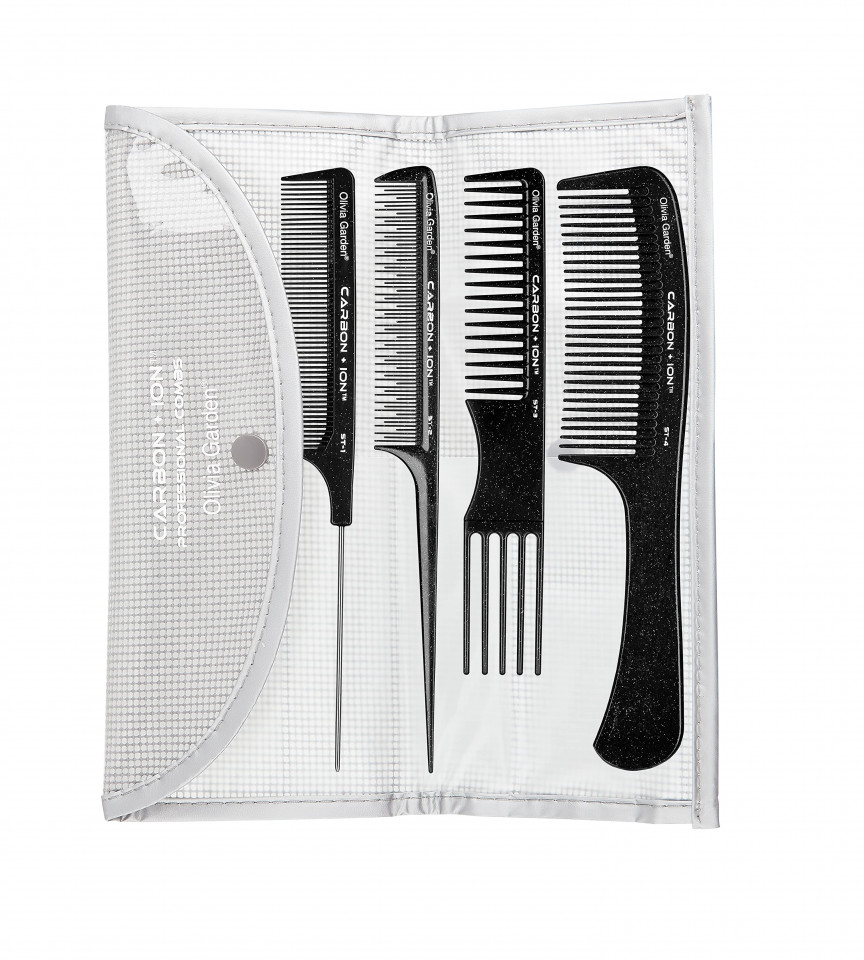 Olivia Garden Set 4 piepteni din carbon cu tehnologie ionica ST