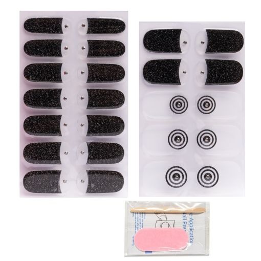 Pinx Sticker pentru unghii din gel - Hypnotic Black 14buc