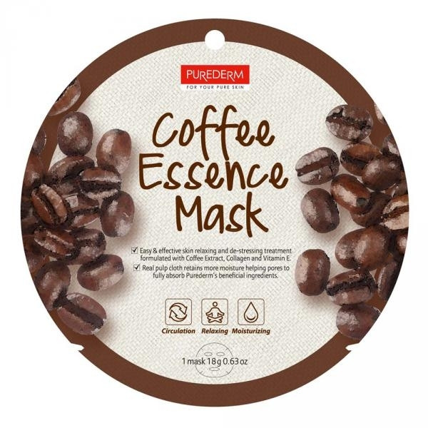 Purederm Masca faciala cu colagen, vitamina E si extract de cafea 1buc 1buc imagine noua marillys.ro
