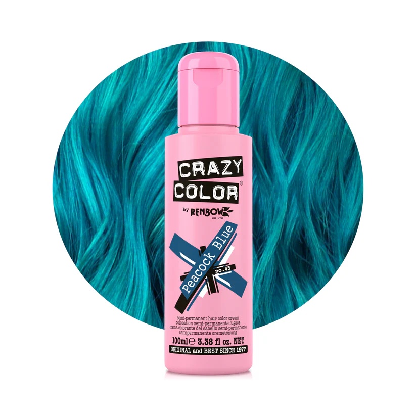 Crazy Color Vopsea semipermanenta 45 Peacock Blue 100ml