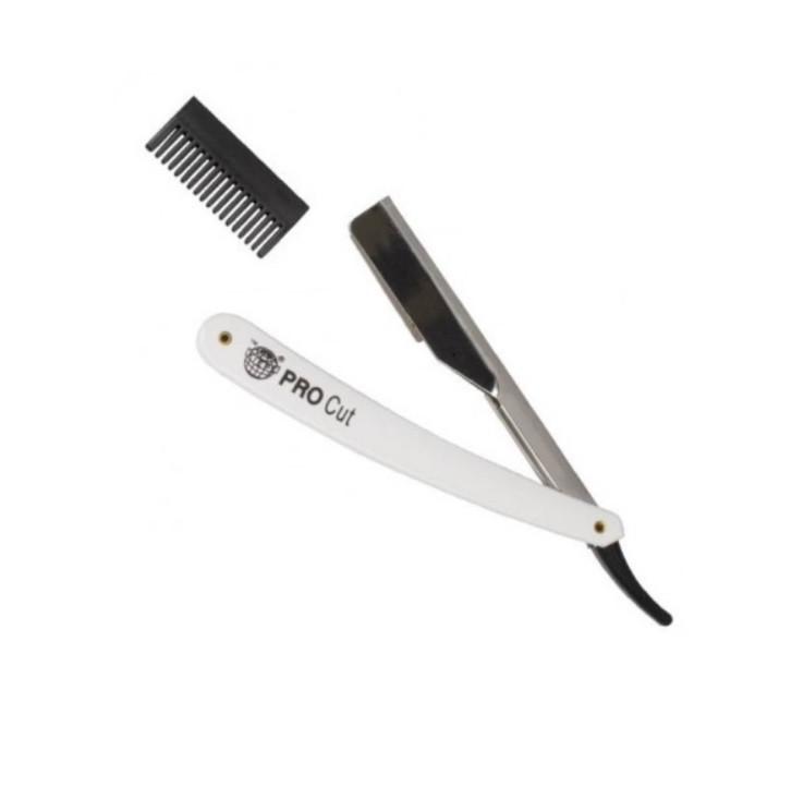 Kiepe Professional Brici profesional din otel inoxidabil cu pieptan Pro Cut White