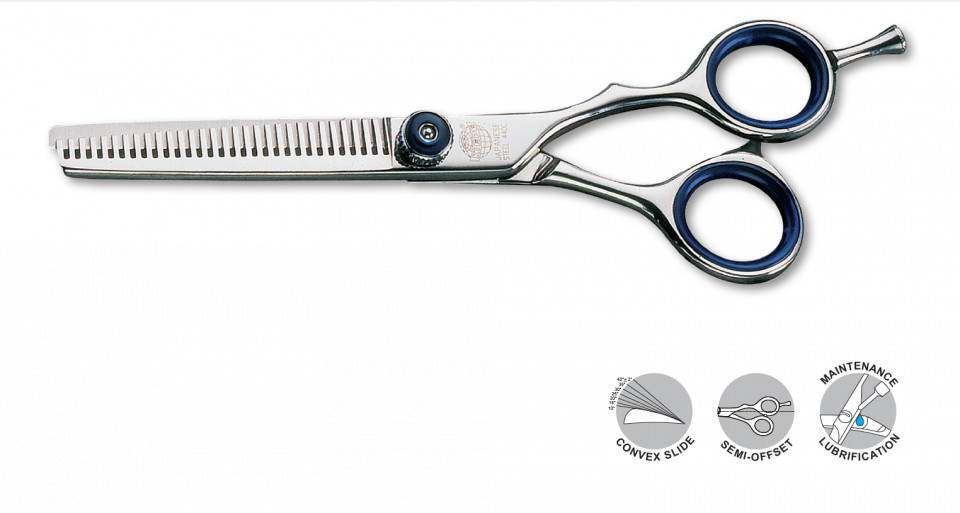 Kiepe Professional Foarfeca profesionala de filat semi-offset 6 inci 30 dinti Blue Fire