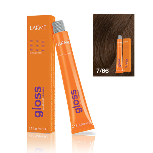 Lakme Gloss vopsea de par demi-permanenta blond mediu castaniu 7/66 60 ml