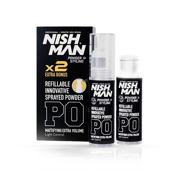 NishMan Set 2 pudre de volum matifiante cu pulverizator Light Control Extra Volume P0 40g