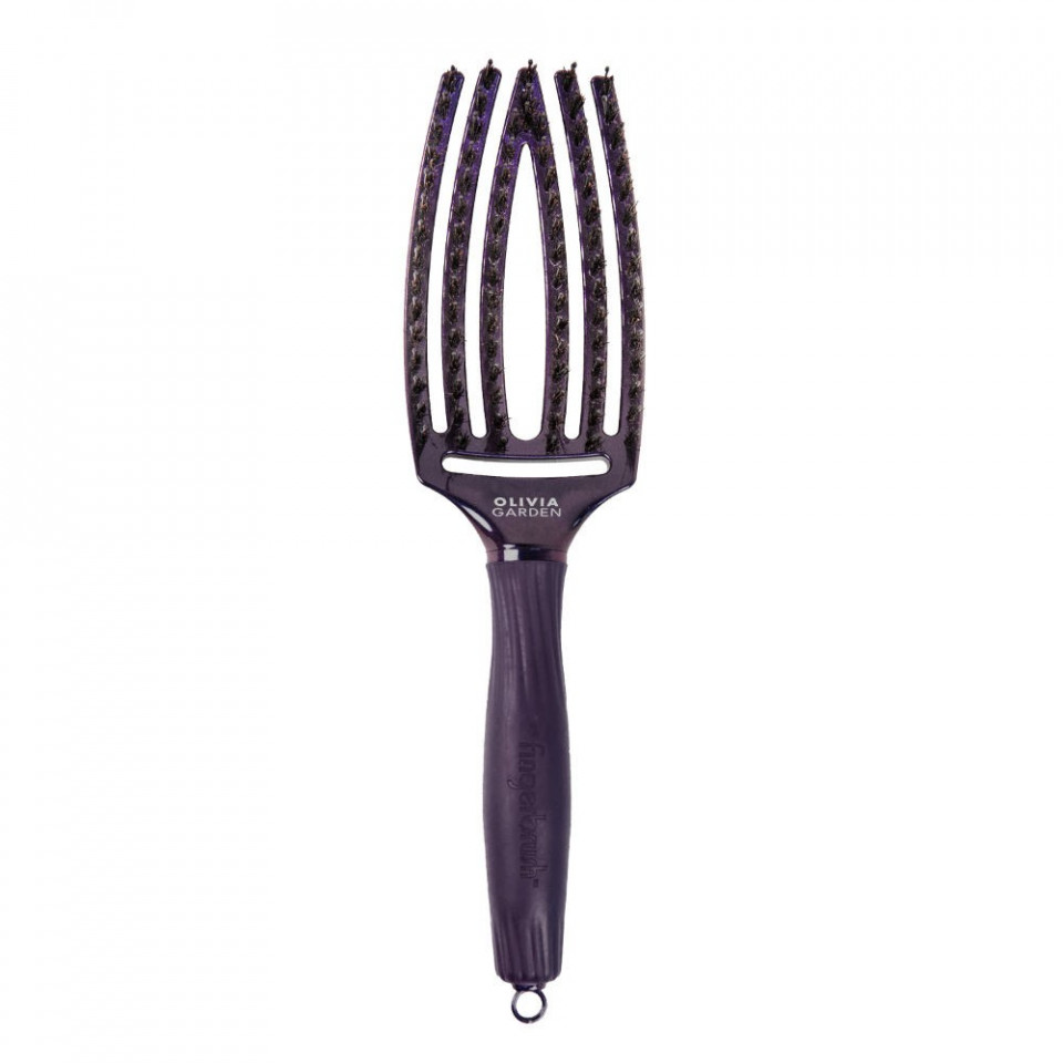 Olivia Garden Perie de par cu peri de mistret si nailon Fingerbrush Midnight Desert - Violet Amethyst