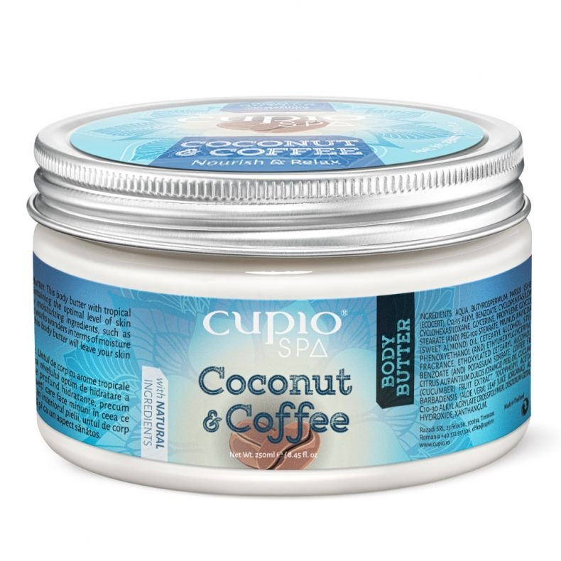 Cupio Spa – Unt de corp organic Cocos&Cafea 250ml 250ml imagine noua marillys.ro