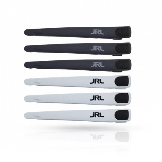 JRL Set 6 clipsuri din carbon pentru frizerie alb/negru alb/negru imagine noua marillys.ro