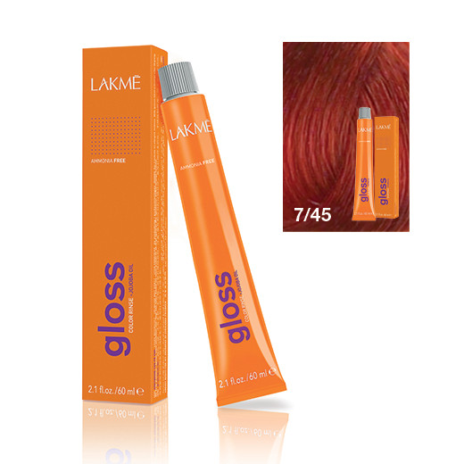 Lakme Gloss vopsea de par demi-permanenta blond mediu cupru mahon 7/45 60 ml