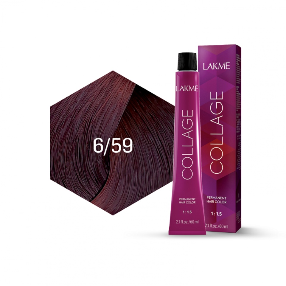 Lakme Vopsea de par permanenta 6/59 blond inchis mahon rosu Collage 60ml