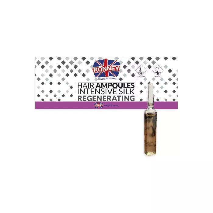 Ronney Professional Fiole de netezire pentru par rebel Intensive Silk Regenerating 12x10ml