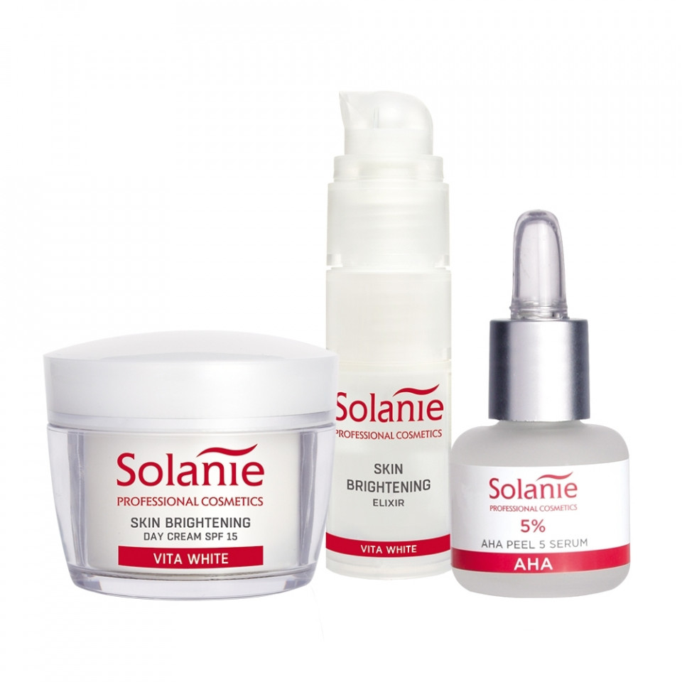 Solanie Pachet 3 produse de albire si depigmentare pentru ten matur