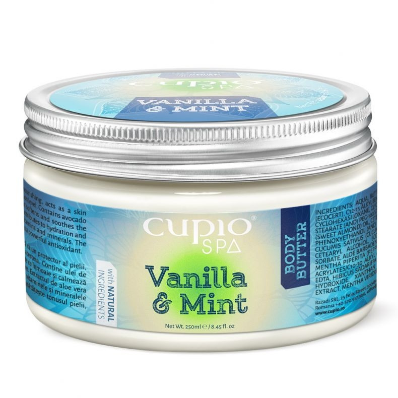 Cupio Spa – Unt de corp organic Vanilla&Mint 250ml 250ml imagine noua marillys.ro