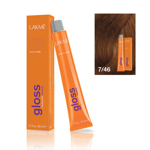 Lakme Gloss vopsea de par demi-permanenta blond mediu cupru castaniu 7/46 60 ml