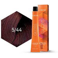 Lakme Gloss Vopsea de par demipermanenta fara amoniac castaniu deschis mahon cupru 5/44 60ml