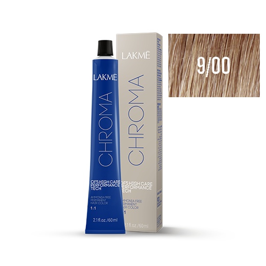 Lakme Vopsea permanenta fara amoniac 9/00 blond natural foarte deschis Chroma 60ml