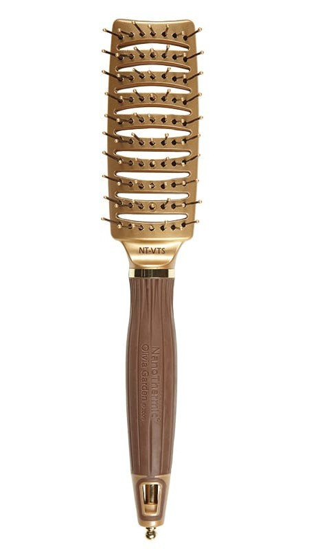Olivia Garden Perie cu peri de nailon Expert Style Vent Flex Nylon Gold&Brown