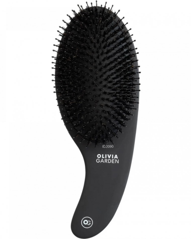 Olivia Garden Perie de par cu peri de mistret+nailon Expert Care Curve Boar&Nylon Black